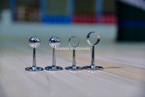 Chrome Curtain Rod Bracket Set