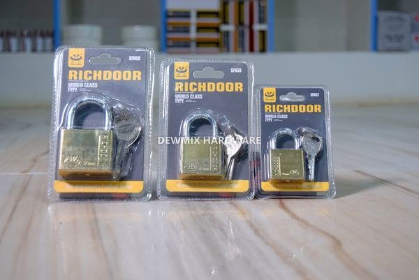 Richdoor Brass Padlock Set 3 Sizes