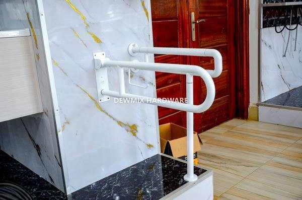 White Bathroom Safety Grab Bar U-Shape 2