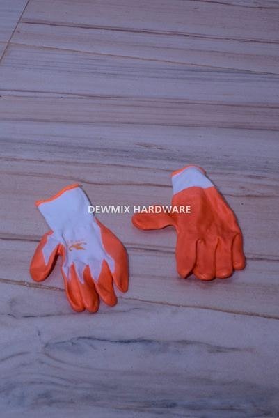 Orange & White Heavy-Duty Rubber Gloves