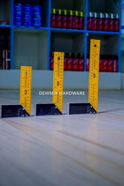 Steel Combination Square Set 3 Sizes Yellow