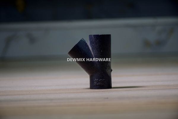 Black UPVC 45-Degree Wye Branch Fitting