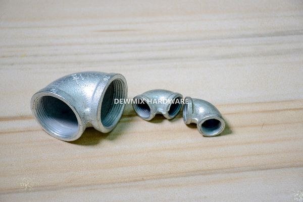 Galvanized Steel 90-Degree Female Elbow Set 3 Sizes