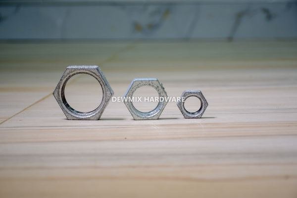 Galvanized Steel Hexagon Lock Nut Set 3 Sizes