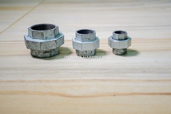 Galvanized Steel Union Fitting Set 3 Sizes