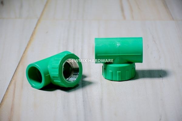 Green PPR Female Tee Elbow Fittings