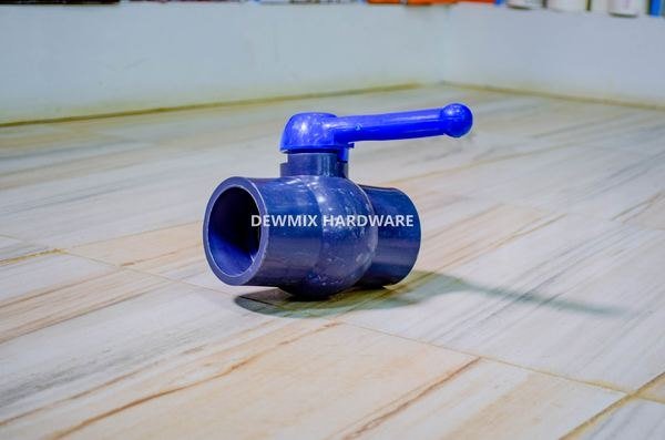 PVC Ball Valve Blue Body Blue Handle Large
