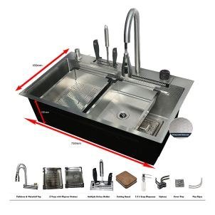 Smart Kitchen Sink SS304 Honey Comb Finish