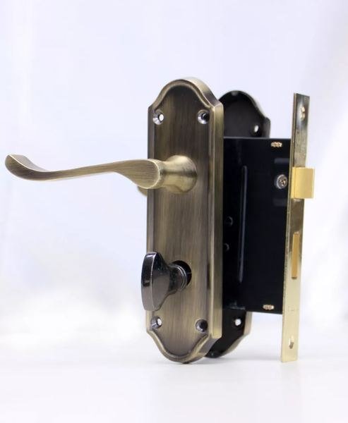 Bathroom Lever Lockset with Oriental Handle 502