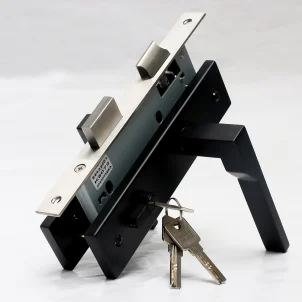 Black Premium Stainless Steel Full Plate Door Lock