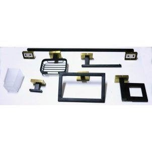 Full Bathroom Accessories Piece Set in Black and