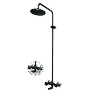 Abs Marble Black Shower Mixer and Tube Plastic M