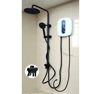 Black Way Shower Mixer With Inbuilt Pump
