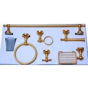 Full Bathroom Accessories Piece Set in Champagne