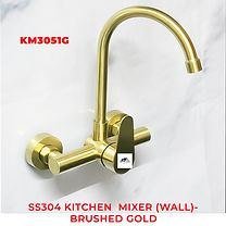 Kitchen Mixer Wall Brushed Gold