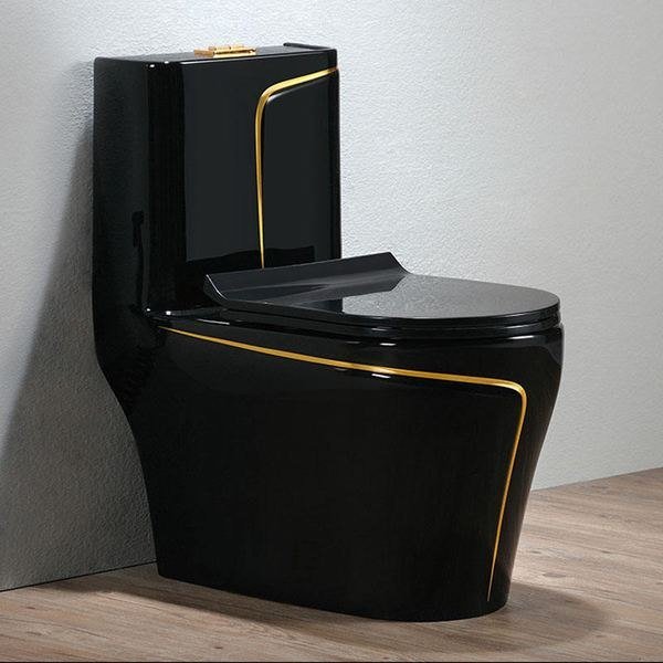 One Piece Ceramic Toilet Black